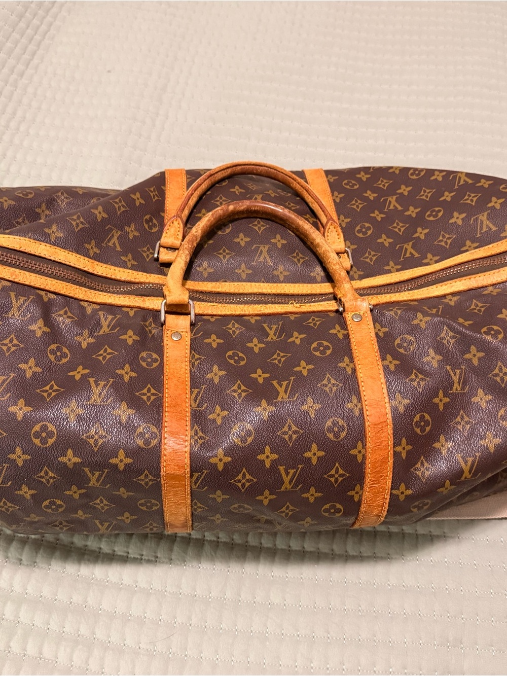 Monogram Canvas Brown Duffel with Tan Trim